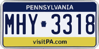 PA license plate MHY3318