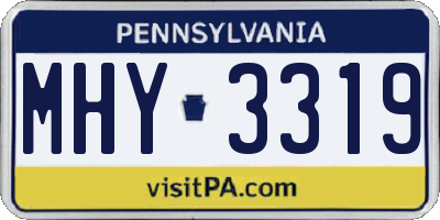 PA license plate MHY3319