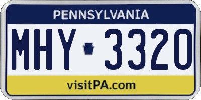 PA license plate MHY3320