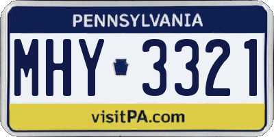 PA license plate MHY3321