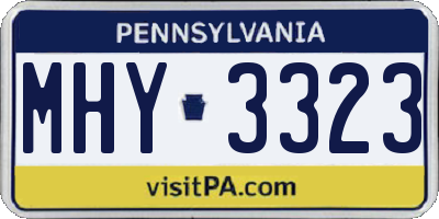 PA license plate MHY3323
