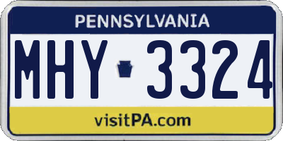 PA license plate MHY3324