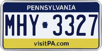 PA license plate MHY3327