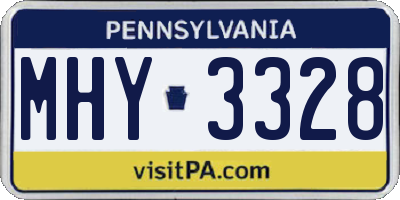 PA license plate MHY3328