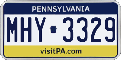 PA license plate MHY3329