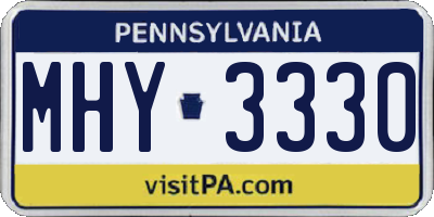 PA license plate MHY3330