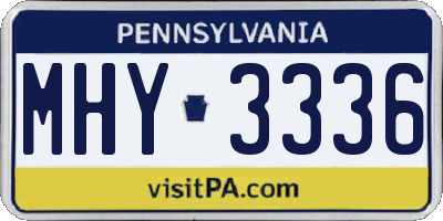 PA license plate MHY3336