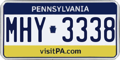 PA license plate MHY3338