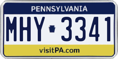 PA license plate MHY3341