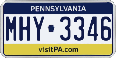 PA license plate MHY3346