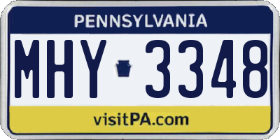 PA license plate MHY3348