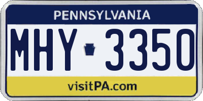 PA license plate MHY3350