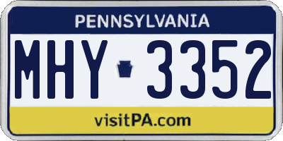 PA license plate MHY3352