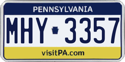 PA license plate MHY3357