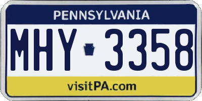 PA license plate MHY3358