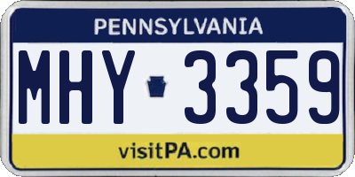 PA license plate MHY3359