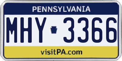 PA license plate MHY3366