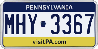 PA license plate MHY3367