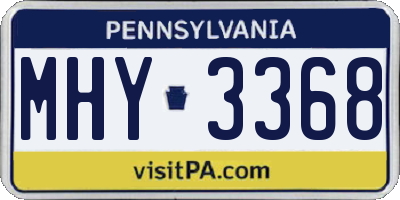 PA license plate MHY3368