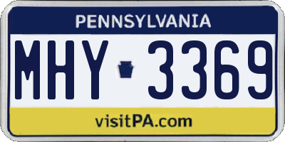 PA license plate MHY3369