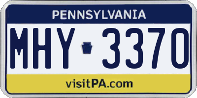 PA license plate MHY3370