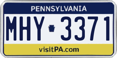 PA license plate MHY3371