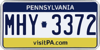 PA license plate MHY3372