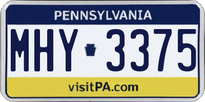 PA license plate MHY3375