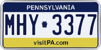 PA license plate MHY3377
