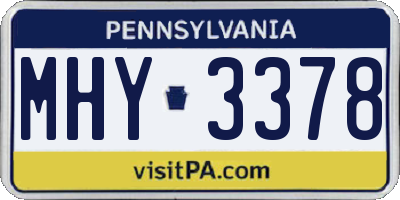 PA license plate MHY3378