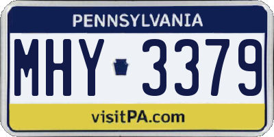 PA license plate MHY3379