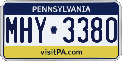 PA license plate MHY3380