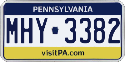 PA license plate MHY3382