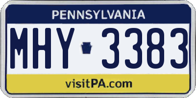 PA license plate MHY3383