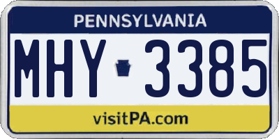 PA license plate MHY3385