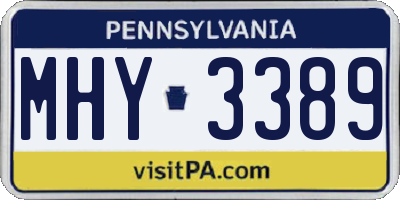 PA license plate MHY3389