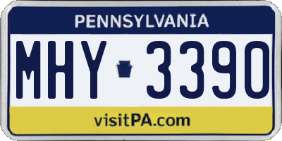 PA license plate MHY3390