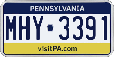 PA license plate MHY3391