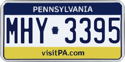 PA license plate MHY3395