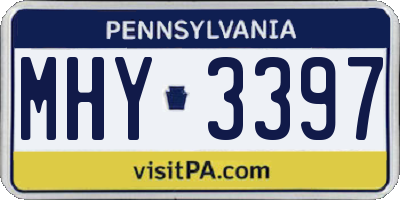 PA license plate MHY3397