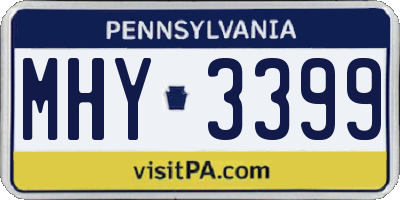 PA license plate MHY3399