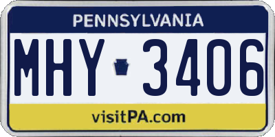 PA license plate MHY3406
