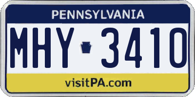 PA license plate MHY3410