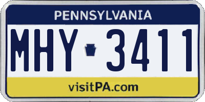 PA license plate MHY3411