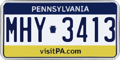 PA license plate MHY3413