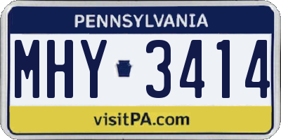 PA license plate MHY3414