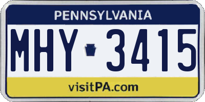 PA license plate MHY3415