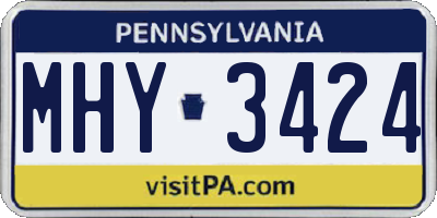 PA license plate MHY3424