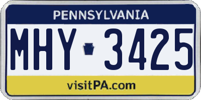 PA license plate MHY3425