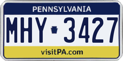 PA license plate MHY3427
